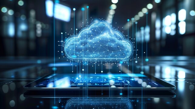 Home devices linked to cloud storage for contact computing in an informative infographic