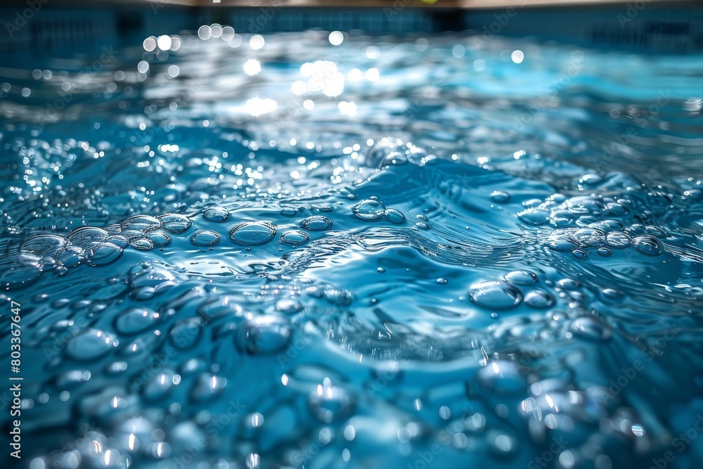 Poster this image captures the tranquility and refreshing essence of still pool water punctuated by gentle 