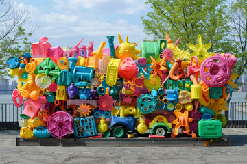 Recycled Plastic Toys Turned into Public Art Sculpture