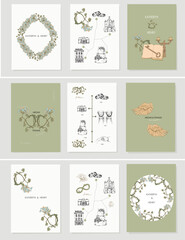 Wedding map,card. Vector illustration of a wedding invitation.