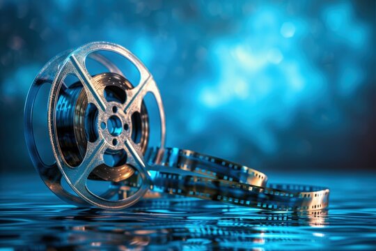 Old film reel, concept of cinema, movie.