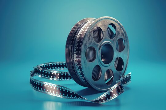 Old film reel, concept of cinema, movie.