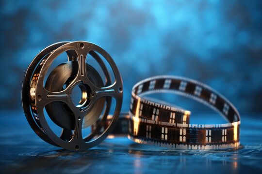 Old film reel, concept of cinema, movie.