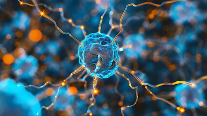 Studying detailed neural network connections in biology through microscopic research in neurology. Concept Neural Networks, Microscopic Research, Biology, Neurology, Detailed Connections