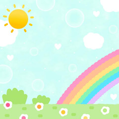 background with rainbow