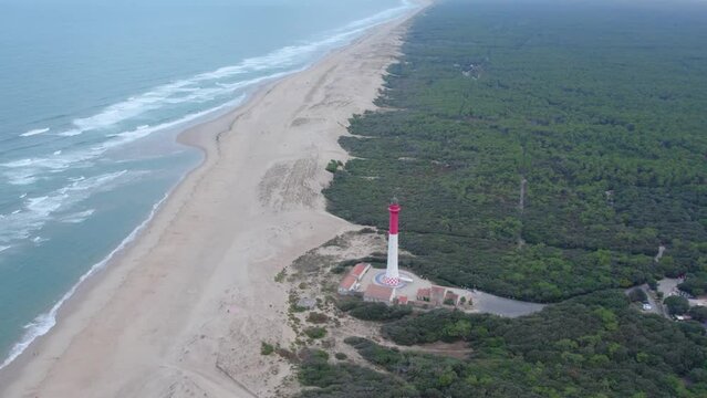 Phare de La Coubre, Drone, France, Charente-Maritime, Ocean, Plage, Foret
