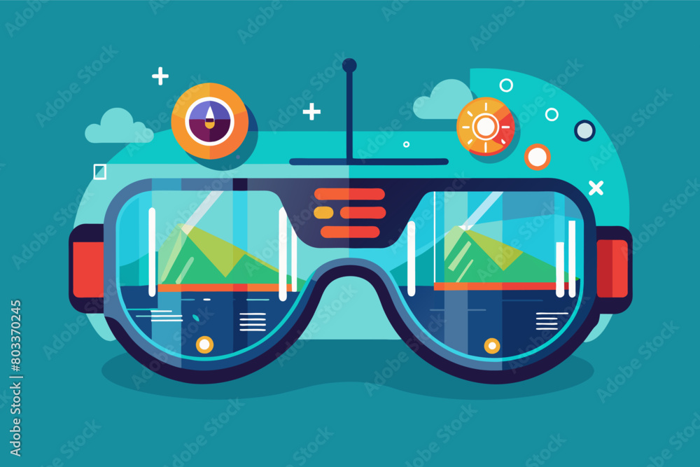 Aufkleber pair of augmented reality glasses that display information subtly within the user's vision