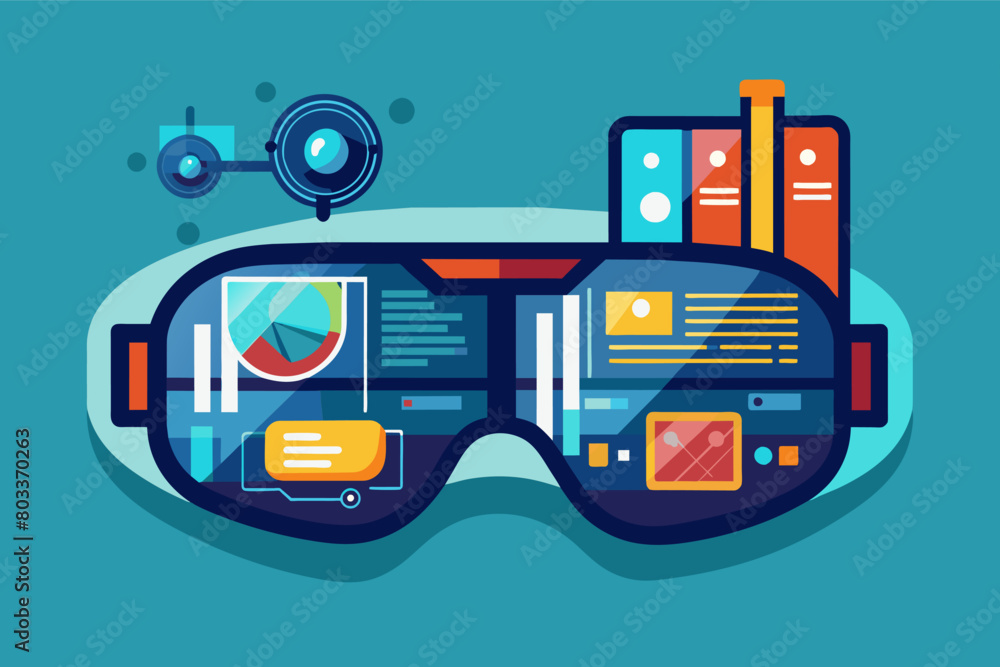 Aufkleber pair of augmented reality glasses that display information subtly within the user's vision