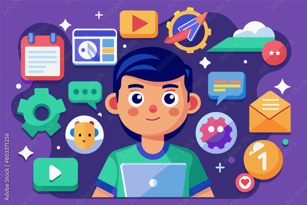 Poster animated icon vector collection with simple animations for a more engaging user experience