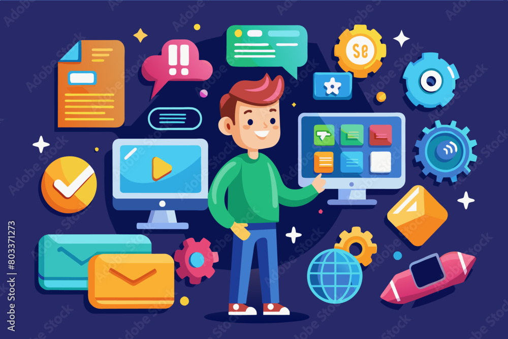 Poster animated icon vector collection with simple animations for a more engaging user experience