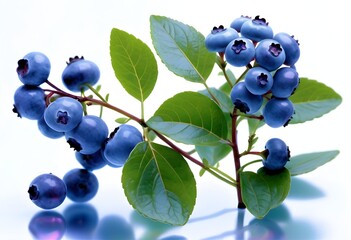 blueberries on a branch