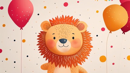 Design an illustration of a cute animal toy, perfect for a playful and fun backdrop at parties or celebrations, clean and clear