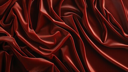 A close-up of a luxurious, red velvet fabric, its texture rich and inviting, draped elegantly...