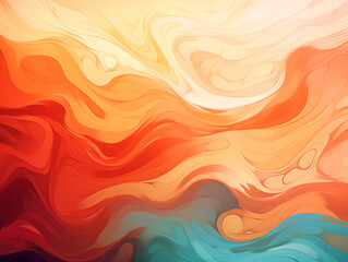 Fototapeta na wymiar Vibrant Abstract Marbled Waves Background