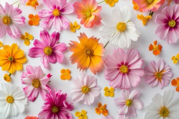 Assorted Color Flowers on White Surface