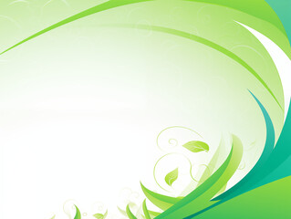 Abstract Minimalistic Background with Abstract Swirling Leaves and Waves