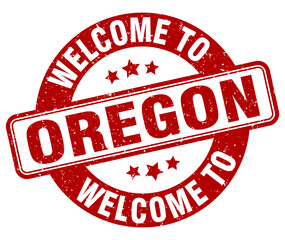 Welcome to Oregon stamp. Oregon round sign