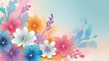 Abstract Watercolor Vibrant Bloom Suitable for Invitation Background