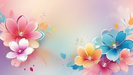 Abstract Watercolor Colorful Medley Suitable for Invitation Background