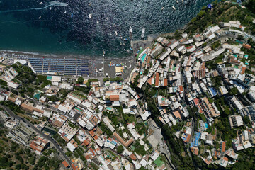 aerial view of Positano on the Amalfi Coast, Italy