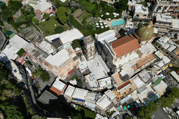 aerial view of Positano on the Amalfi Coast, Italy