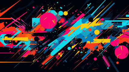 Abstract geometric shapes, vibrant color palette