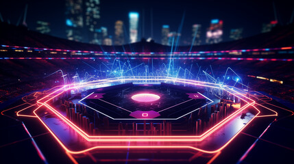 Futuristic baseball, Neon lights