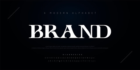 Brand Abstract minimal modern alphabet fonts. Typography technology vector illustration