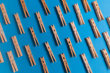 Blue background with clothespins, clothespin, texture