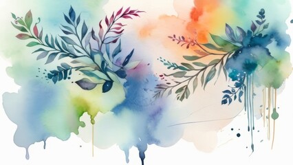 Abstract Watercolor Enchanted Canvas Suitable for Invitation Background