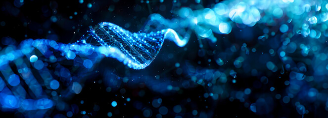 Fototapeta premium Disrupted Black Frequency: The Geometric Code Blue Wave Unleashed