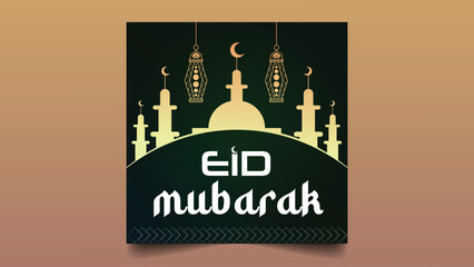 Obraz premium Social media Eid Mubarak Poster template design
