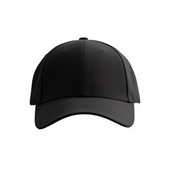 Black baseball cap icon. Front view. Design template closeup 
