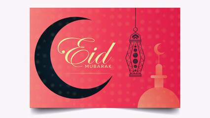 Fototapeta premium Eid Mubarak post and banner template design