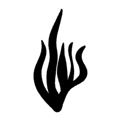 Silhouette of an ocean plant, underwater flora, seaweed. Vector illustration.