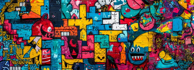 Capturing the Dynamic Street Culture: Vibrant Urban Graffiti Art Seamless Pattern Reflecting Energy and Creativity