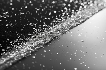 Obraz premium Glitter scattered on black and silver background