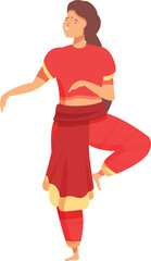 Celebration indian dancer icon cartoon vector. Decor lady. Happy female