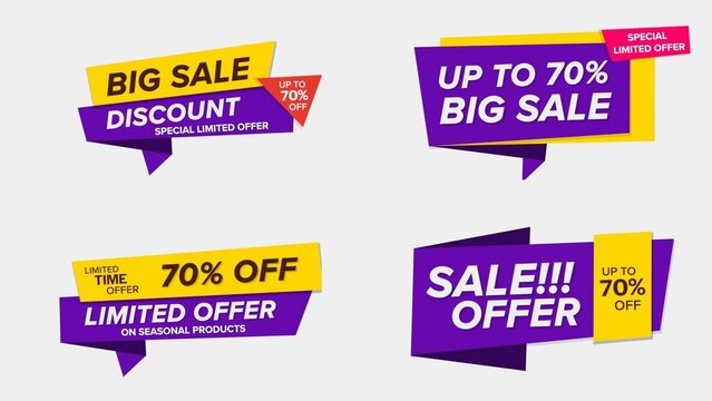 Sale Discount Banners 36 , Fully Editable and Animated