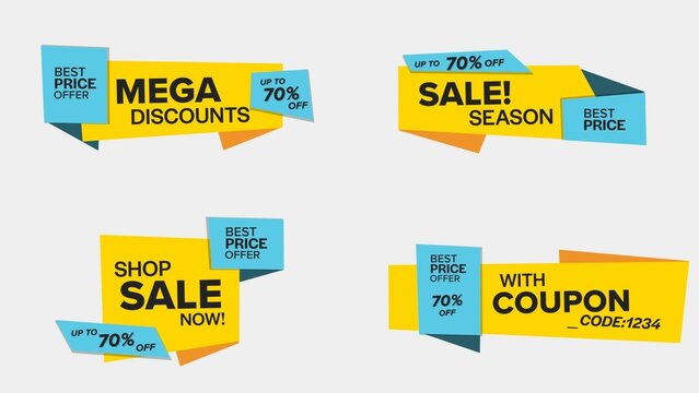 Sale Discount Banners 40 , Fully Editable and Animated