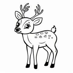   A black-and-white drawing of a deer with antlers on its head and a pair of antlers extended from its back
