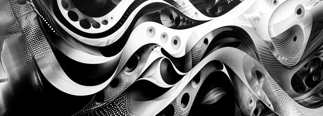 Monochrome Odyssey: Unveiling Futuristic Visual Patterns in Black and White
