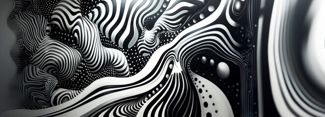 Monochrome Futurism: Unveiling Intricate Visual Patterns in Black and White Art