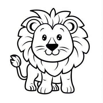 recommend clip art:   A monochrome image of a lion displaying a large grin Its facial outline forms the shape of a lion