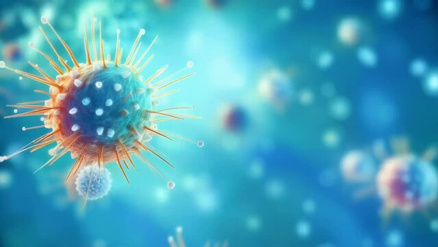 Virus moving close-up. Microbiology and virology concept. High quality 4k footage