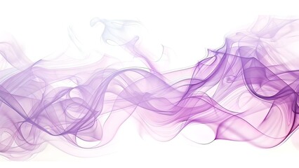 Mauve, White, and Periwinkle Abstract Art with Glowing Waves and Smoke on White Background. Concept Abstract Art, Mauve, White, Periwinkle, Glowing Waves, Smoke, White Background