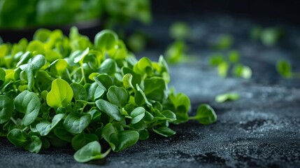 Fresh microgreens salad, vegan concept
