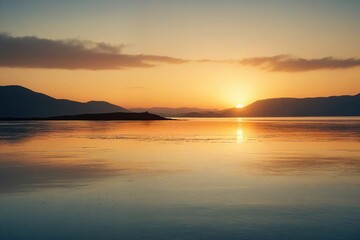 Naklejka premium sunset over the sea