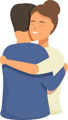 Female smiling couple embrace icon cartoon vector. Love partner. Cute friend