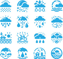 Rain logo icons set